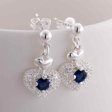silver plated earing jewelry purple heart stud earring for women smte5 J4U66