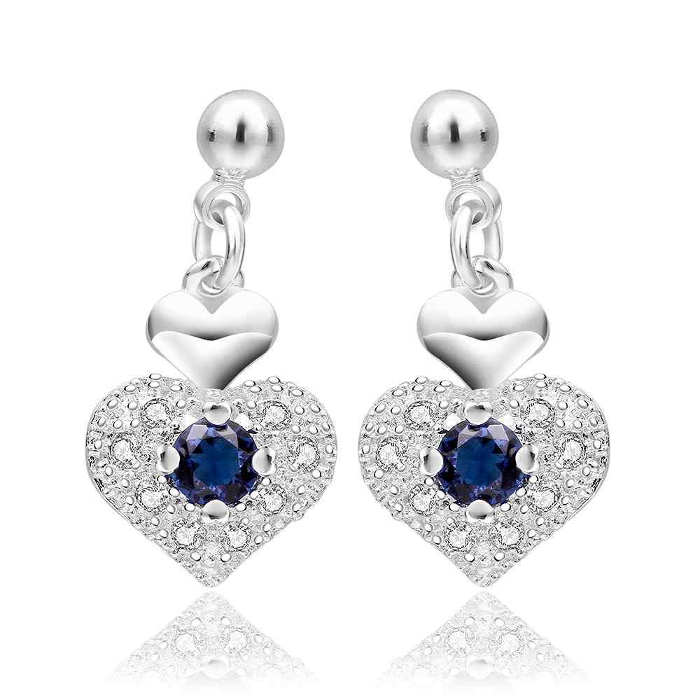 silver plated earing jewelry purple heart stud earring for women smte5 J4U66