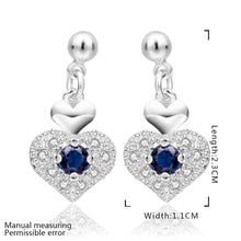 silver plated earing jewelry purple heart stud earring for women smte5 J4U66