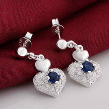silver plated earing jewelry purple heart stud earring for women smte5 J4U66