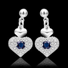 silver plated earing jewelry purple heart stud earring for women smte5 J4U66
