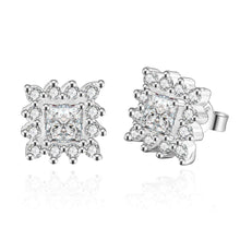 silver plated earing jewelry square star stud earring for women smte550 J4U66
