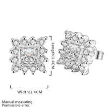 silver plated earing jewelry square star stud earring for women smte550 J4U66
