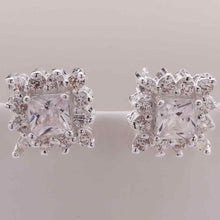 silver plated earing jewelry square star stud earring for women smte550 J4U66