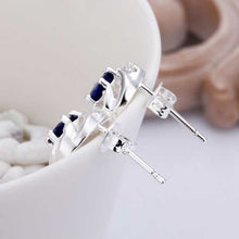 silver plated earing silver plated jewelry blue stone earting for women smte43 J4U66
