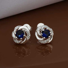 silver plated earing silver plated jewelry blue stone earting for women smte43 J4U66