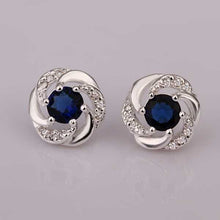 silver plated earing silver plated jewelry blue stone earting for women smte43 J4U66