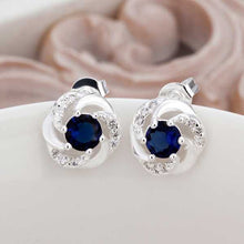 silver plated earing silver plated jewelry blue stone earting for women smte43 J4U66