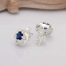 silver plated earing silver plated jewelry blue stone earting for women smte43 J4U66