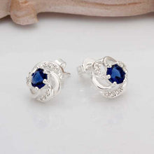 silver plated earing silver plated jewelry blue stone earting for women smte43 J4U66