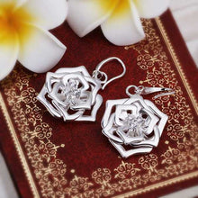 silver plated earing silver plated jewelry flower earting for women smte40 J4U66