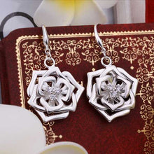 silver plated earing silver plated jewelry flower earting for women smte40 J4U66