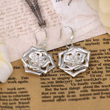 silver plated earing silver plated jewelry flower earting for women smte40 J4U66