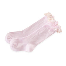 Lovely Baby 1-5 Y Toddler Girls Kids Cute Knee High Length Socks Organza Bow On LY5 J4U66