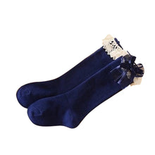 Lovely Baby 1-5 Y Toddler Girls Kids Cute Knee High Length Socks Organza Bow On LY5 J4U66