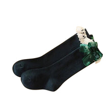 Lovely Baby 1-5 Y Toddler Girls Kids Cute Knee High Length Socks Organza Bow On LY5 J4U66