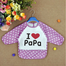 Lovely Boys Girls Baby Letter Print Infant Long Sleeve Anti Wear Waterproof Feeding Shirts Y4 J4U66