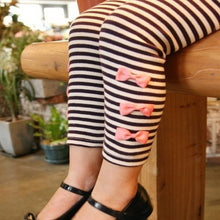 Lovely Girls Clothing Sets Long Sleeve Shirts Bow Striped Leggings Pajama Suit Sets 3-8 Y J4U66
