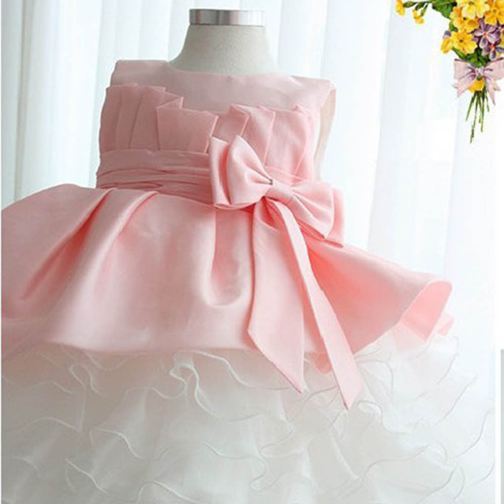 lovely kids girls bowknot tulle dress for prom party princess ball gown baby formal dresses J4U66
