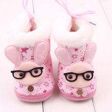 Lovely Newborn Baby Kid Soft Crib Shoes Cartoon Pattern Warm Coral Fleece Boots J4U66
