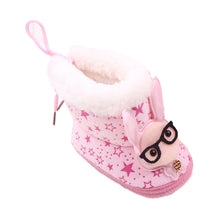 Lovely Newborn Baby Kid Soft Crib Shoes Cartoon Pattern Warm Coral Fleece Boots J4U66
