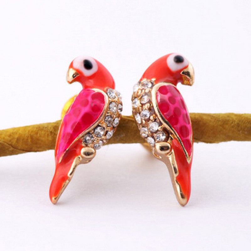 Loverly Animal Red Bird Ear For Women s Sale Charms Crystal Earrings J4U66