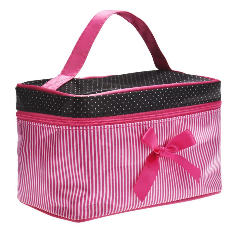 Low Women's Bag Square Bow Stripe Cosmetic Bag Big Lingerie Bra Underwear Dot Bags Travel Bag toiletry kits J4U66