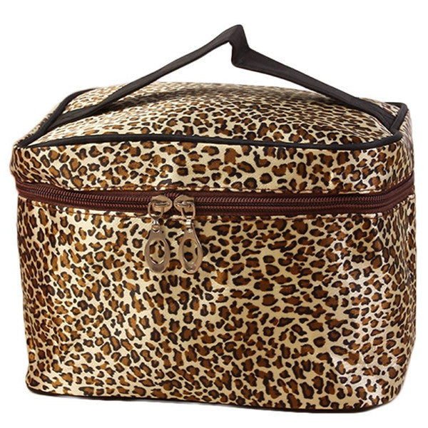 Lucky Zebra&Leopard Print Cosmetic Bags Women Travel Makeup Bag Make Up Bags Tools /Fashion Women Bags  J4U66