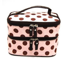 Lucky Fashion Women Makeup Bags Lady's Wave Dot Case Double Cosmetic Bag Tool Storage Toiletry Sac  J4U66