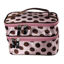 Lucky Fashion Women Makeup Bags Lady's Wave Dot Case Double Cosmetic Bag Tool Storage Toiletry Sac  J4U66