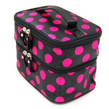 Lucky Fashion Women Makeup Bags Lady's Wave Dot Case Double Cosmetic Bag Tool Storage Toiletry Sac  J4U66
