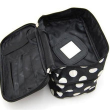 Lucky Fashion Women Makeup Bags Lady's Wave Dot Case Double Cosmetic Bag Tool Storage Toiletry Sac  J4U66