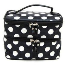 Lucky Fashion Women Makeup Bags Lady's Wave Dot Case Double Cosmetic Bag Tool Storage Toiletry Sac  J4U66