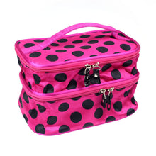 Lucky Fashion Women Makeup Bags Lady's Wave Dot Case Double Cosmetic Bag Tool Storage Toiletry Sac  J4U66
