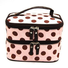 Lucky Fashion Women Makeup Bags Lady's Wave Dot Case Double Cosmetic Bag Tool Storage Toiletry Sac  J4U66