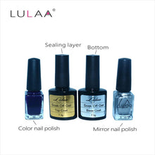 4pc / lot Mirror Effect Metal Multi-color Paint Topc oat Metal Nail Art Polish Woman Lady Makeup DIY Nail Art Tools Set J4U66