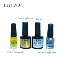 4pc / lot Mirror Effect Metal Multi-color Paint Topc oat Metal Nail Art Polish Woman Lady Makeup DIY Nail Art Tools Set J4U66