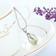 luminous night glowing hollow waterdrop pendant brass metal alloy necklace 1in chain polished electroplated jewelry for women J4U66