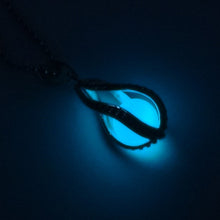 luminous night glowing hollow waterdrop pendant brass metal alloy necklace 1in chain polished electroplated jewelry for women J4U66