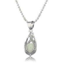 luminous night glowing hollow waterdrop pendant brass metal alloy necklace 1in chain polished electroplated jewelry for women J4U66