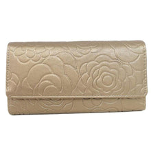 Luxury Brand Elegant Fashion Lady Women Leather Clutch Wallet Rose Embossed Long Purse Card Holder J4U66