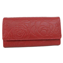 Luxury Brand Elegant Fashion Lady Women Leather Clutch Wallet Rose Embossed Long Purse Card Holder J4U66