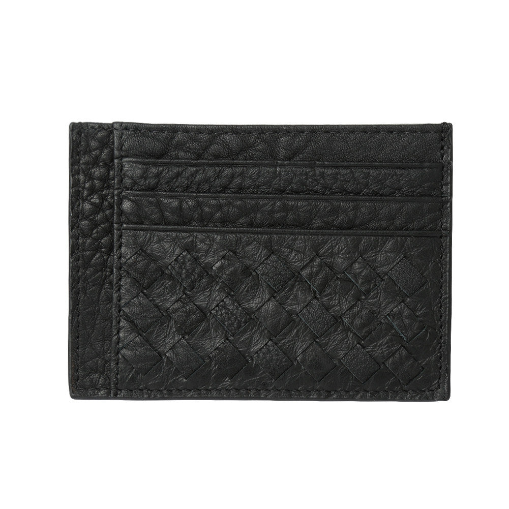 luxury mens genuine leather wallet with card holder short woven business man purse black handy portefeuille homme J4U66