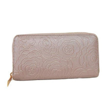 Luxury Brand Elegant Women Lady Zipper Leather Clutch Wallet Rose Embossed Casual Long Purse Card Holder Wallet J4U66