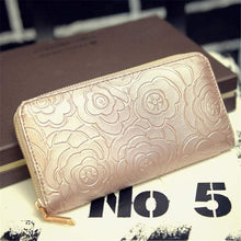 Luxury Brand Elegant Women Lady Zipper Leather Clutch Wallet Rose Embossed Casual Long Purse Card Holder Wallet J4U66