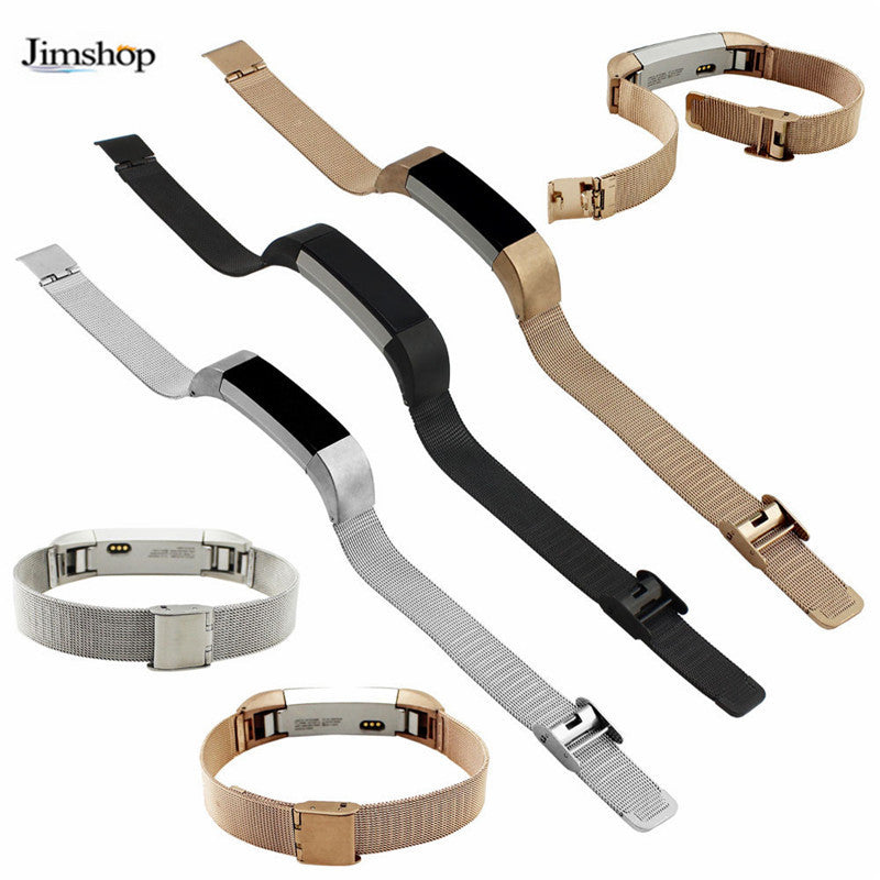 Luxury Gold/Sliver/Black Milanese Stainless Steel Watch Band Strap Bracelet Adjustable Closure For Fitbit Alta Tracker  J4U66
