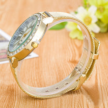 Luxury Mens Wristwatch Women Popular Brand Gold Stainless Steel Band Crystal WristWatches Quartz Watch Bracelet Relogio J4U66