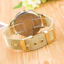 Luxury Mens Wristwatch Women Popular Brand Gold Stainless Steel Band Crystal WristWatches Quartz Watch Bracelet Relogio J4U66