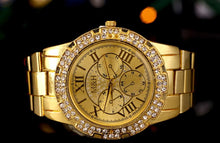 Luxury Women Men Unisex Stainless Steel Quartz Wrist Watch Gold & J4U66