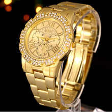 Luxury Women Men Unisex Stainless Steel Quartz Wrist Watch Gold & J4U66